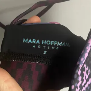 Mara Hoffman Black Purple Triangle Bikini Sports Bra Yoga Tribal Aztec size S thumbnail 6