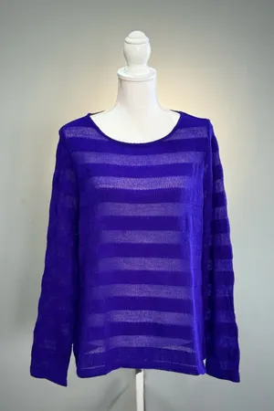 Purple Chico’s Boatneck Sweater Size 3 (16) EUC thumbnail 1