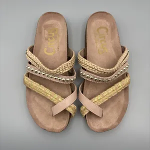 Circus Sam Edelman Oleander Shoes Size 7 Metallic Gold Pink Braided Sandals thumbnail 2