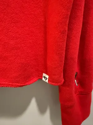 ‘47 University of Georgia Bulldogs Cropped Raw Hem Retro Inspired Quarter Zip Pullover Red thumbnail 4