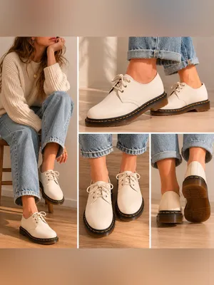 Dr. Martens Dr. Martens Iced Dove White Leather 1461 Women's Oxford Shoes Sz 11 thumbnail 4
