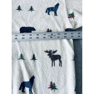 Vtg Artisans Sunschein Designs Winter Rabbits Snow Nature AOP Sweatshirt Size M thumbnail 8