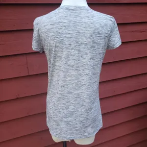 Disney Mickey Mouse space dye grey V-neck T-shirt Top Size large L thumbnail 4