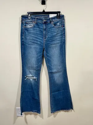 American Eagle Super High rise Waisted flare Bootcut Jean size 8 Regular full length NWT thumbnail 3