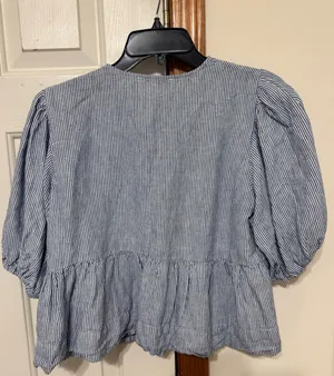 Tie Front Peplum Top  thumbnail 2