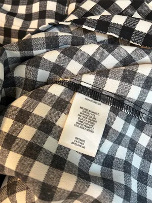 bp Black and White Gingham Square-Neck Mini Dress, Small thumbnail 8