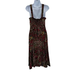 Madison Leigh Boho Floral Beaded Dress Sz 8 Y2K Festival Empire Waist Paisley thumbnail 6