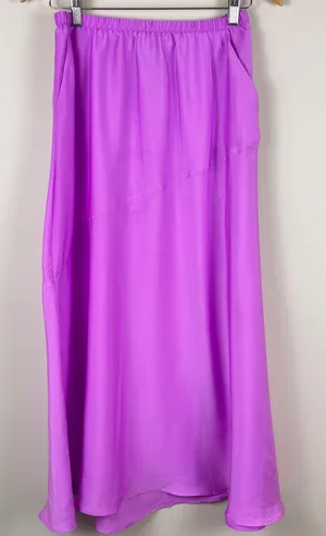 A New Day Purple Satin A-Line Maxi Slip Skirt Size Small Elastic Waist thumbnail 1