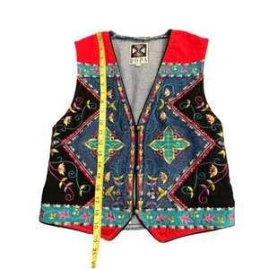 Vintage Hairston Roberson ROPA Denim‎ Vest Women's Small Floral Embroidery USA thumbnail 10