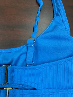 NWT Time and Tru Blue Cutout Bikini Top thumbnail 4