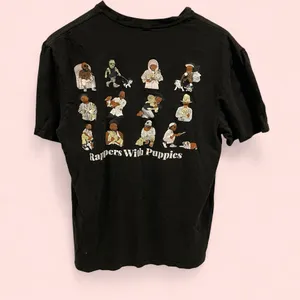 Dog Limited Rappers with Puppies black short sleeve t-shirt cotton trivia fun thumbnail 2