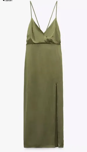 ZARA Dress satin effect corset satin effect midi wedding party coctail thumbnail 10