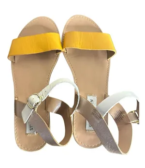 Steve Madden Yellow Front-Strap Sandals with Neutral Wrap Straps thumbnail 1