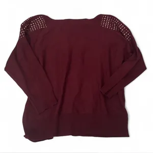 Cable & Gauge Burgundy Studded Sweater thumbnail 5