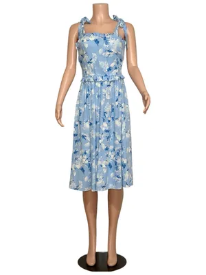 MISA LOS ANGELES Primrose Midi Dress, Blue Washed Wildflower, Small thumbnail 9