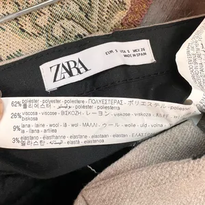 Zara Wool Blend Brown‎ Cropped Pants High Waist Straight Leg Trousers Small thumbnail 5