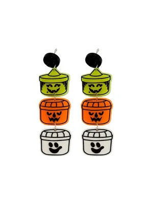McBOO Bucket Halloween Drop Earrings NEW NWOT thumbnail 3