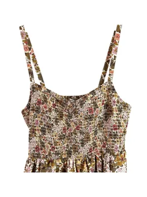 Madewell Lucie Floral Smocked Mini Dress Boho Cottagecore Earth Tone XL thumbnail 3