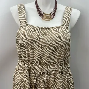 Cactus & Pearl zebra print tiered maxi dress XL thumbnail 1