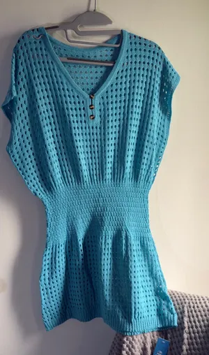 Cupshe Turquoise Blue Crochet Swim Coverup thumbnail 1