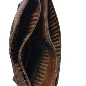 Jack Georges Brown Leather Voyager crossbody hobo bag 12.5 x 11 inch thumbnail 7