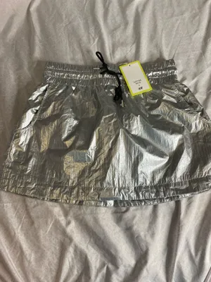 BNWT Justine skye silver metallic mini skirt thumbnail 2