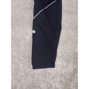 lululemon black cropped leggings 6 reflective mesh thumbnail 4