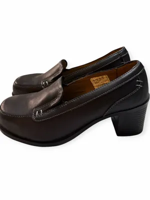 Vintage Hush Puppies Black Heeled Loafers, Women’s Size 5.5 thumbnail 4