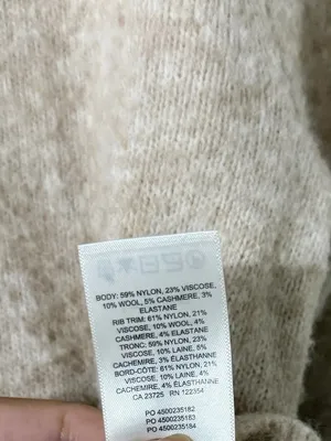 ARITZIA Wilfred SoftSpoke Wool Cashmere Sonder Oatmeal Sweater Pullover Top thumbnail 10