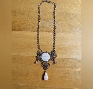Statement Silver Tone Quartz Necklace thumbnail 4