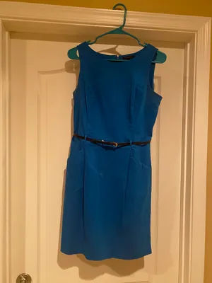 Royal Blue Belted Dress thumbnail 5