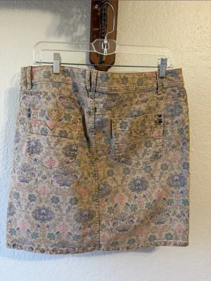 Floral Denim Jean Skirt cottagecore mini skirt 90s style thumbnail 4