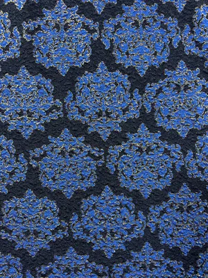 Whimsigoth Blue Black Midi Damask Coachella Pencil Skirt Medium Comfort Stretch thumbnail 2