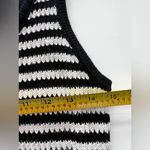 4th & Reckless Albi Knit Maxi Dress in Black and Cream Stripe crochet S thumbnail 8