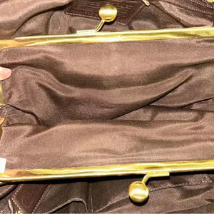Coach Dark Brown Signature Tote with Leather Trim thumbnail 5