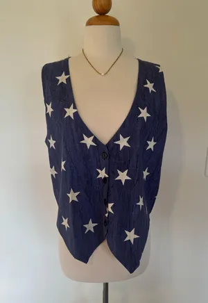 Vintage American flag vest with bow back thumbnail 3