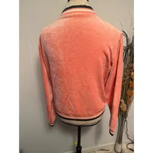 Armani Exchange‎ Velour Crewneck Sweatshirt Coral Ribbed Trim Logo Women thumbnail 4