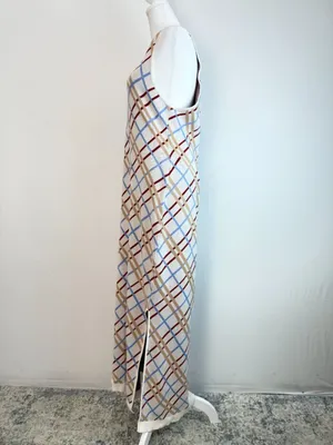 Maeve XL Knit Maxi Dress Plaid Sleeveless Side Slit Viscose‎ Blend Women thumbnail 5
