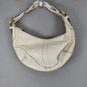 Coach Hobo Bag Cream Leather Braided Strap Brass Hardware 10042 Dylan thumbnail 2