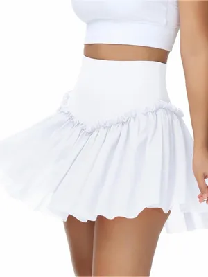 White Flowy Tennis Skirt Size XL thumbnail 1