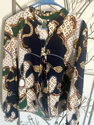 Casual Button Down Blouse Multiple Size L thumbnail 1