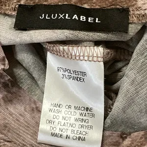 Jluxlabel Women's Beige Printed Long Sleeve Mock Neck T Shirt Maxi Dress Size M thumbnail 4