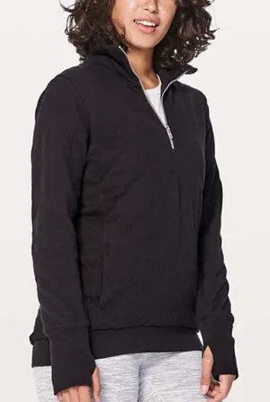 Lululemon Black Forever Warm Quilted Pullover Sweatshirt thumbnail 1