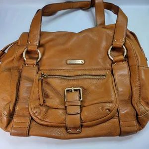 Michael Kors Rust Brown Multi Pocket‎ Pebbled Leather Shoulder Bag Y2K Hobo thumbnail 2