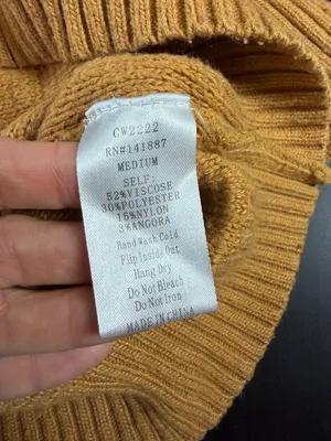 TCEC Ribbed Off Shoulder Soft Sweater 3/4 Length Sleeve Gold Size Medium thumbnail 8