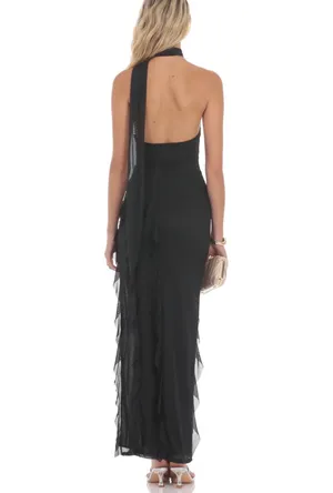 Lucy in the Sky Black maxi scarf dress thumbnail 2