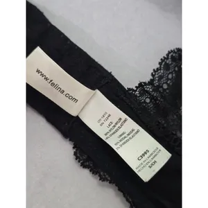 Felina Black Whimsy Romantic Boudoir Bridal Cottage Lingerie Lace Bralette Small thumbnail 7