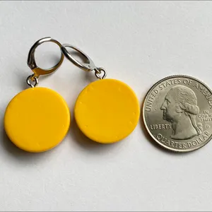 Handmade smiley Kawaii y2k unisex dangle earrings🧡💛 thumbnail 3