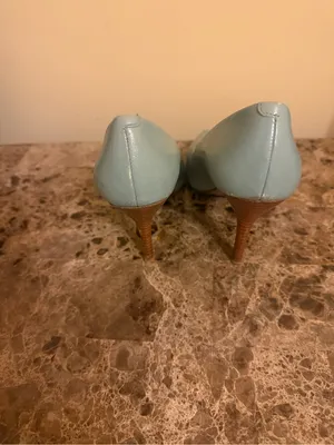 Nine West light blue Pointed Toe Leather Pumps thumbnail 3