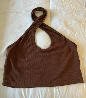 Keyhole Crop Top Brown Size M thumbnail 3